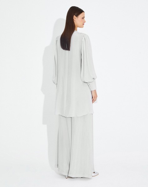 T23Y-6033 Balloon Sleeve Cupra Tunic - 5