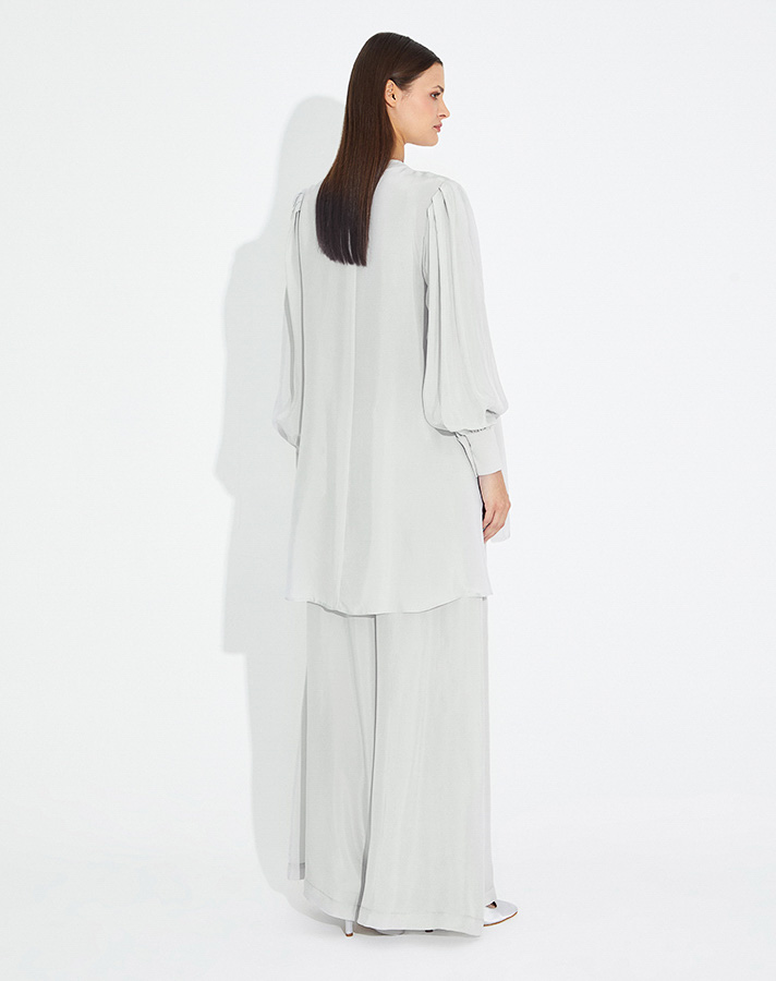 T23Y-6033 Balloon Sleeve Cupra Tunic - 5