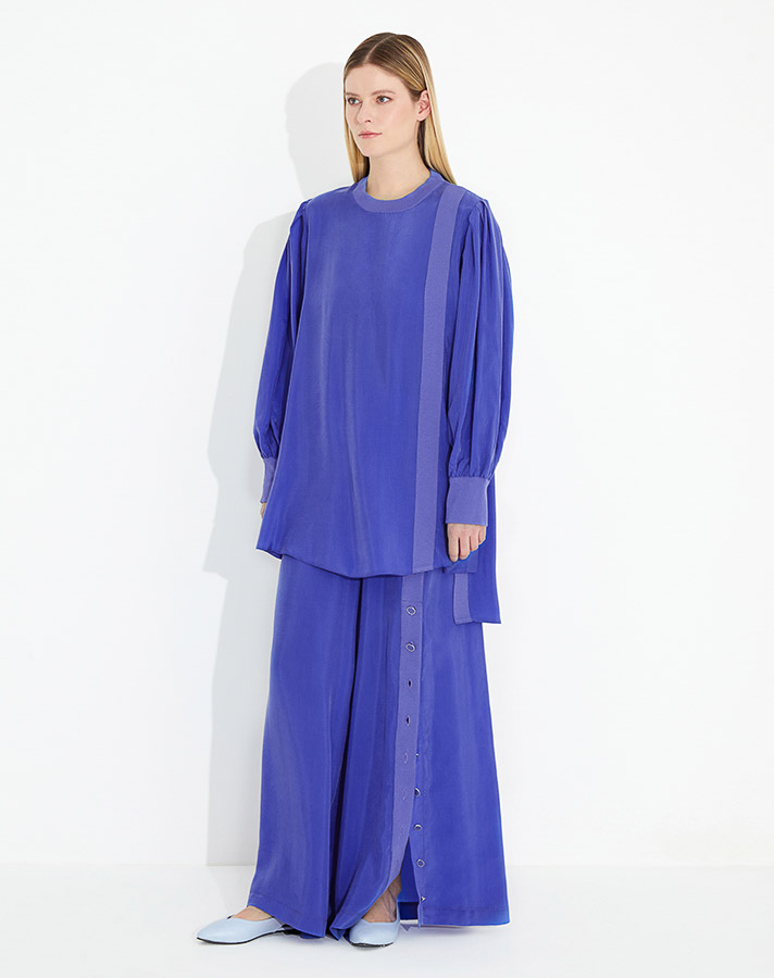 T23Y-6033 Balloon Sleeve Cupra Tunic - 11