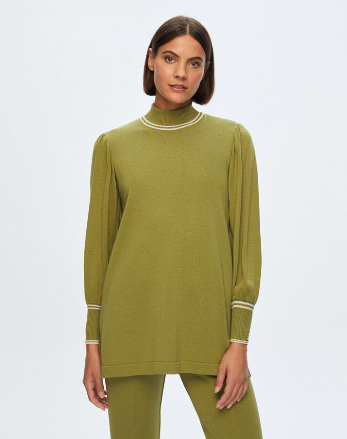 T24K-6007 Balloon Sleeve Knitwear Tunic - 1