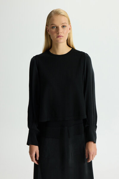 Balloon Cupro Sleeve Knit Tunic - MISS DALIDA