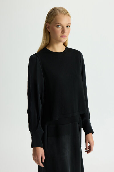 Balloon Cupro Sleeve Knit Tunic - MISS DALIDA (1)