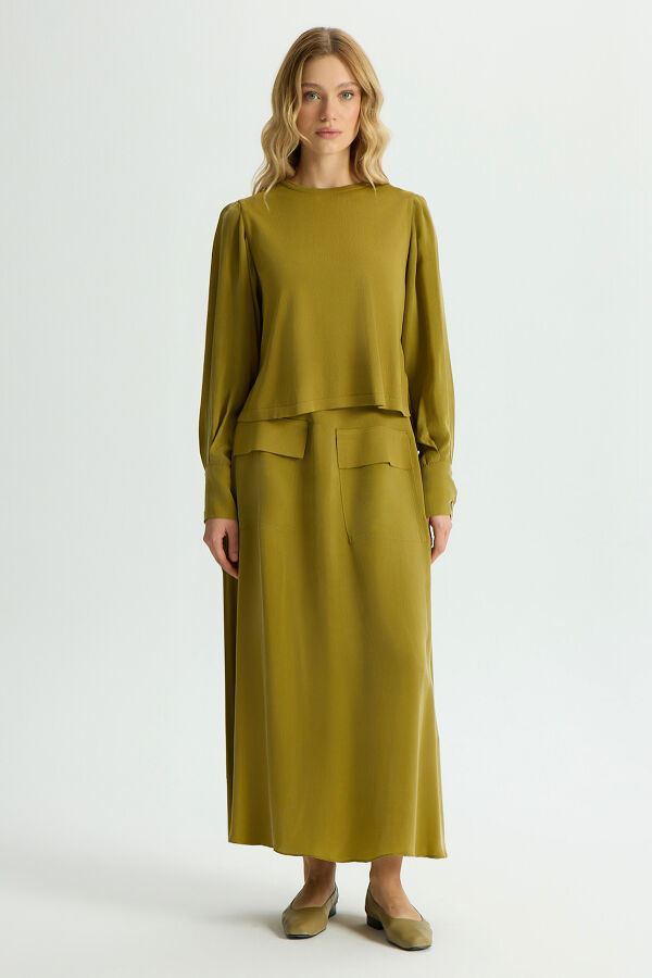 Balloon Cupro Sleeve Knit Tunic - 1