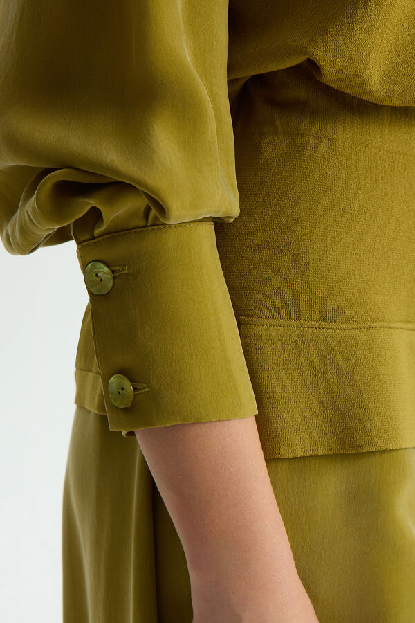 Balloon Cupro Sleeve Knit Tunic - 2