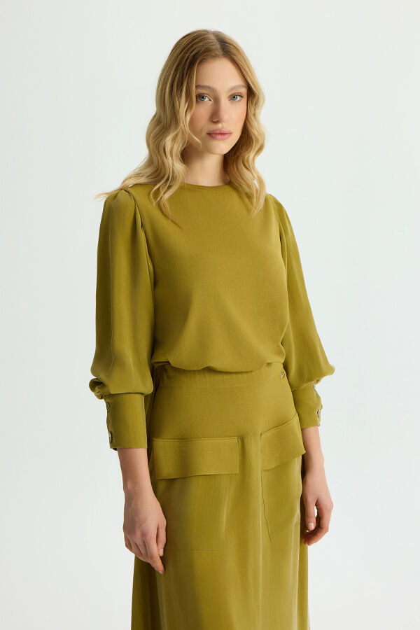 Balloon Cupro Sleeve Knit Tunic - 3