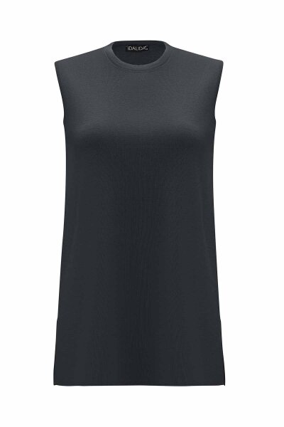T26K-6000 Basic Kolsuz Triko Tunik VATE-DARK GREY - MISS DALIDA