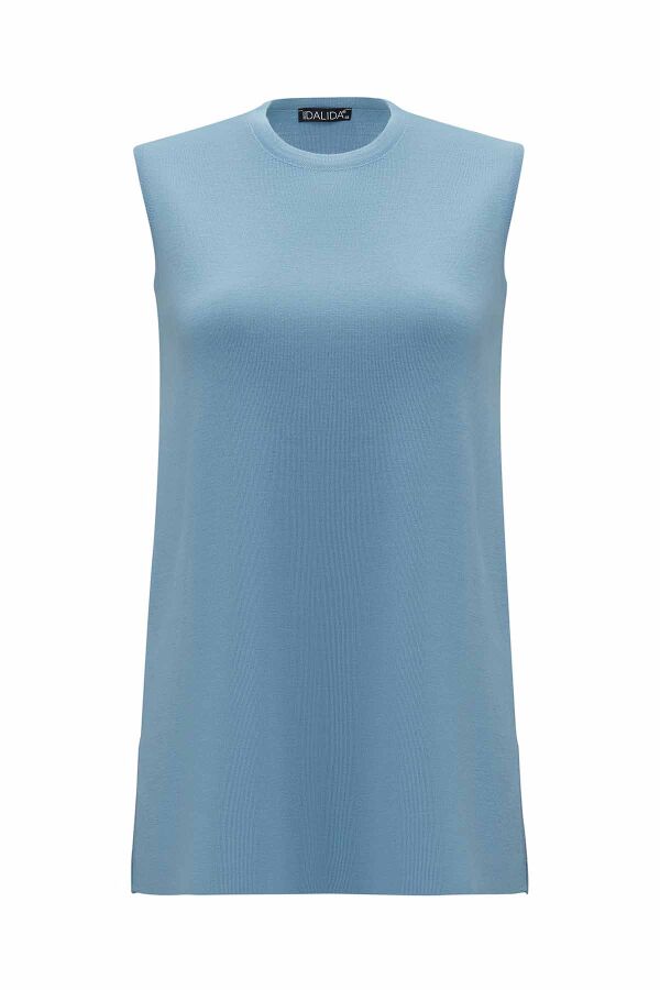 T26K-6000 Basic Kolsuz Triko Tunik NERVİ-BLUE - 1