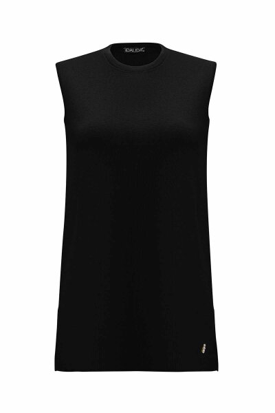 T26K-6000 Basic Kolsuz Triko Tunik BLACK - MISS DALIDA