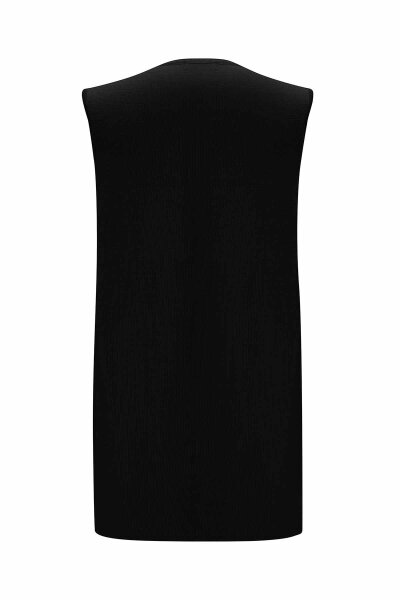 T26K-6000 Basic Kolsuz Triko Tunik BLACK - MISS DALIDA (1)