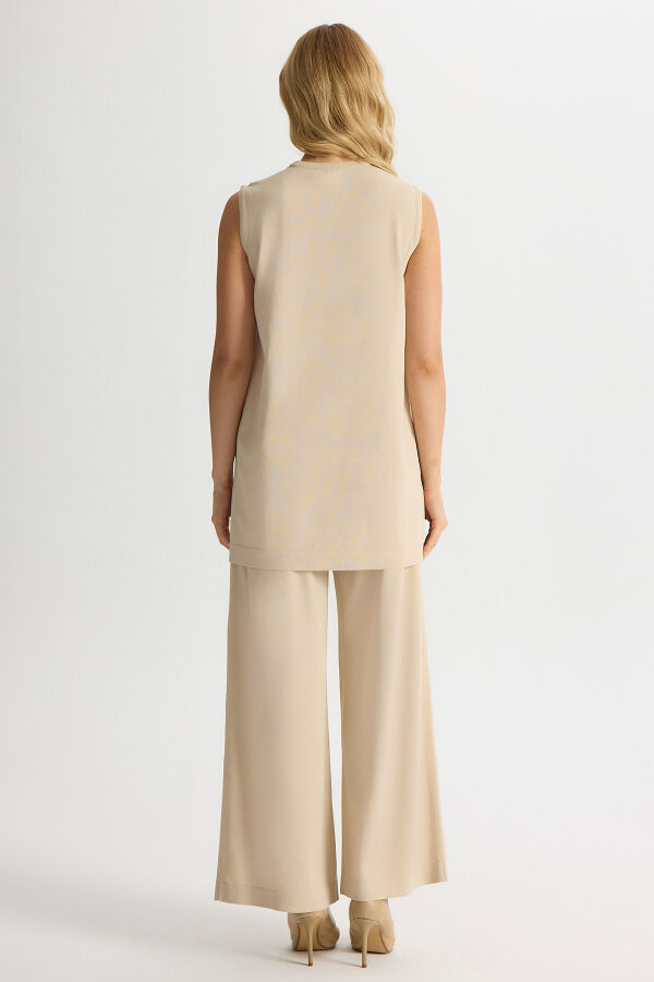 Basic Kolsuz Triko Tunik Stone - 2