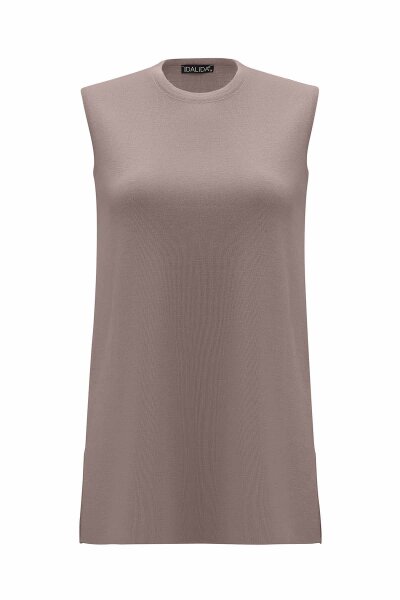 Basic Kolsuz Triko Vizon Tunik 