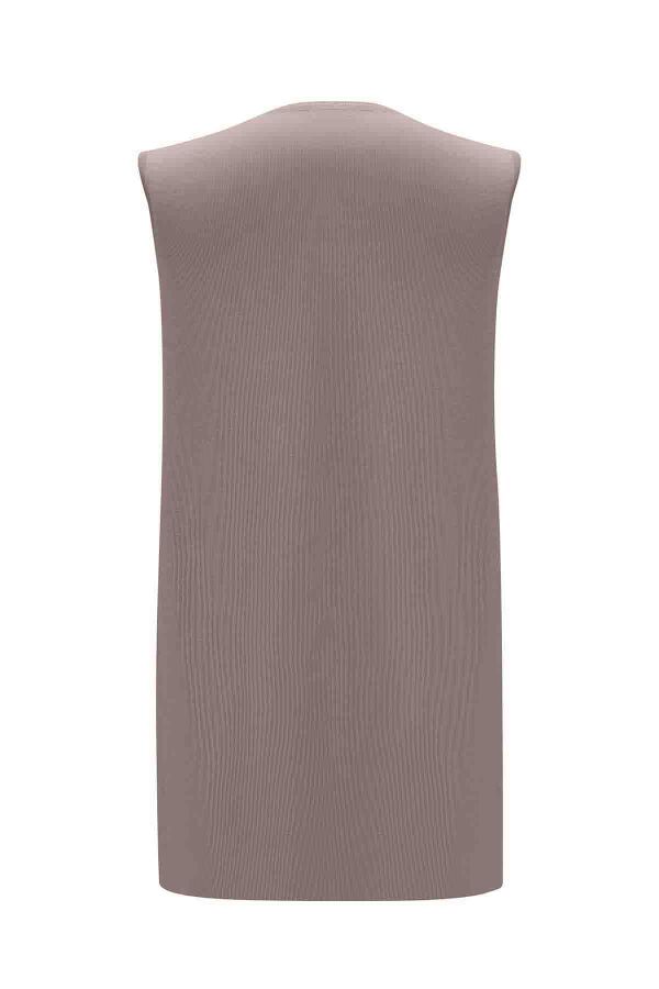 Basic Kolsuz Triko Vizon Tunik - 2