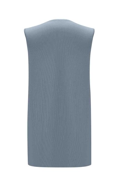 Basic Sleeveless Knitted Grey Tunic - 2