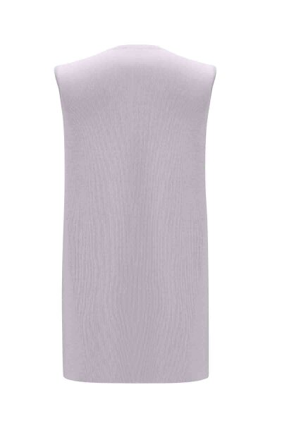 Basic Sleeveless Knitted Lilac Tunic - 2