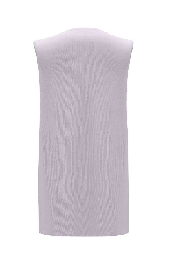 Basic Sleeveless Knitted Lilac Tunic - 2