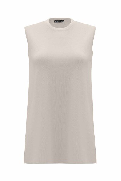 Basic Sleeveless Knitted Stone Tunic - 1