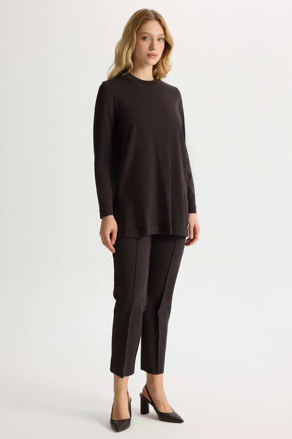 Basic Long Sleeve Knit Tunic - 3