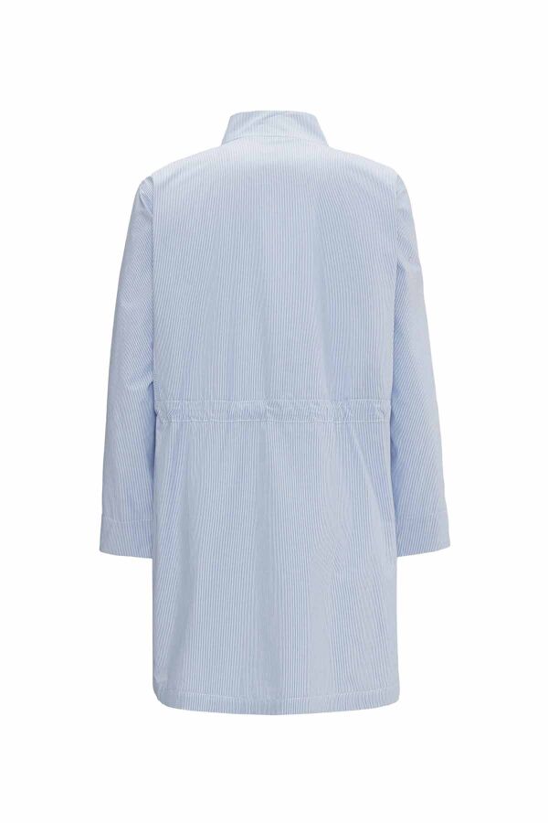 Beli Büzgülü Dik Yaka Casual Ceket - 4