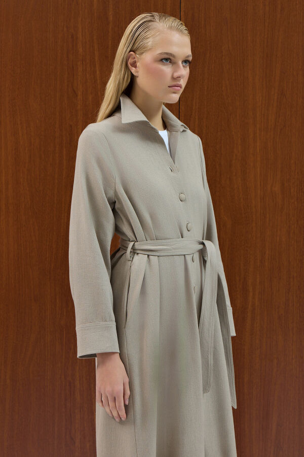 Belted Denim Shirt Dress - 2