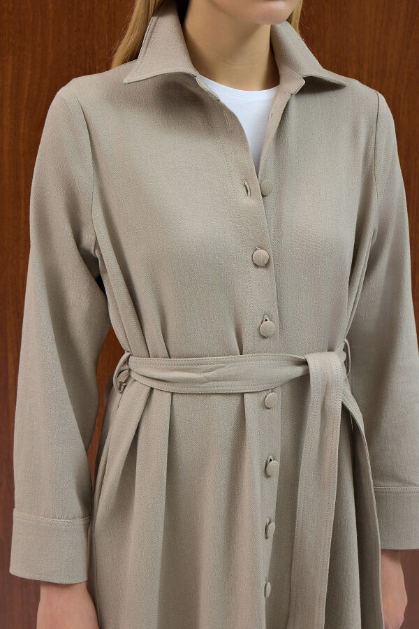 Belted Denim Shirt Dress - 3