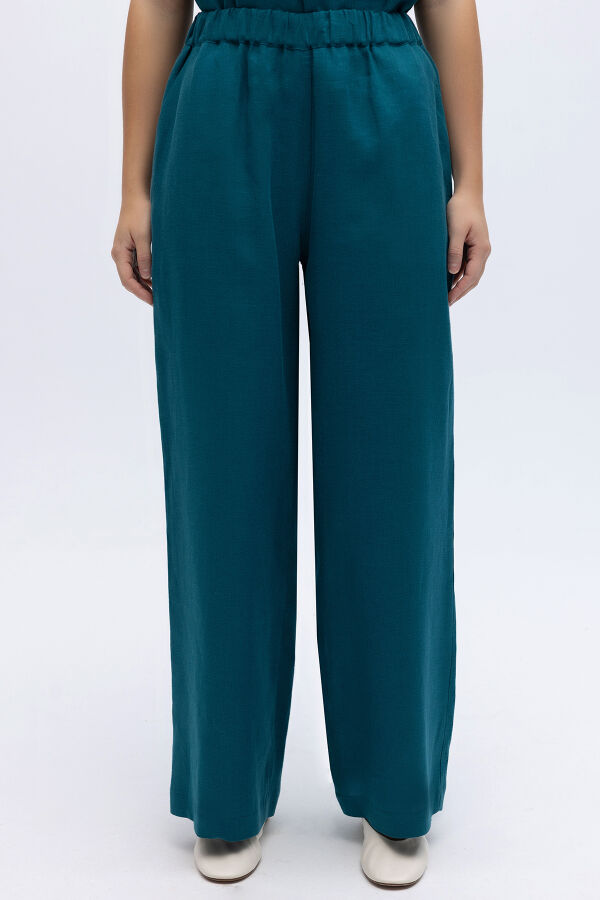 Beli Lastikli Bol Paça Keten Pantolon North Sea - 4