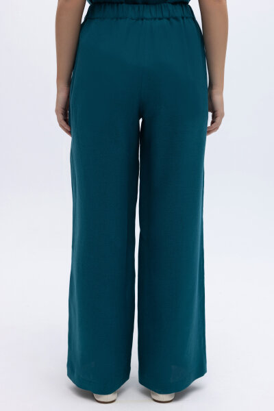 Beli Lastikli Bol Paça Keten Pantolon North Sea - 5