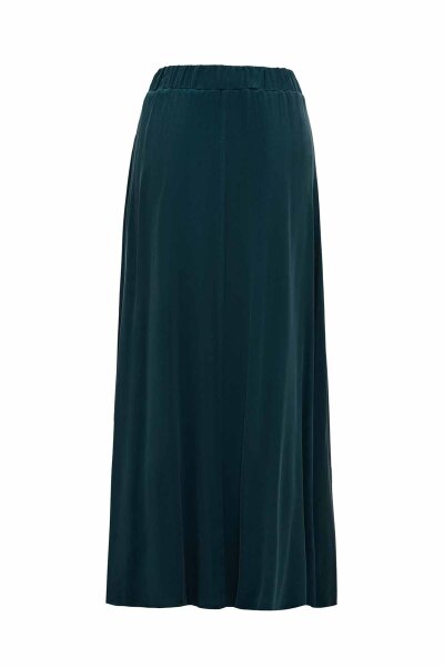 Beli Lastikli Cupro Petrol Renk Etek - MISS DALIDA (1)