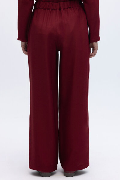 Beli Lastikli Keten Pantolon Cherry - MISS DALIDA (1)