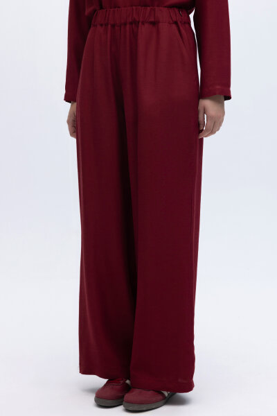 Beli Lastikli Keten Pantolon Cherry - 1