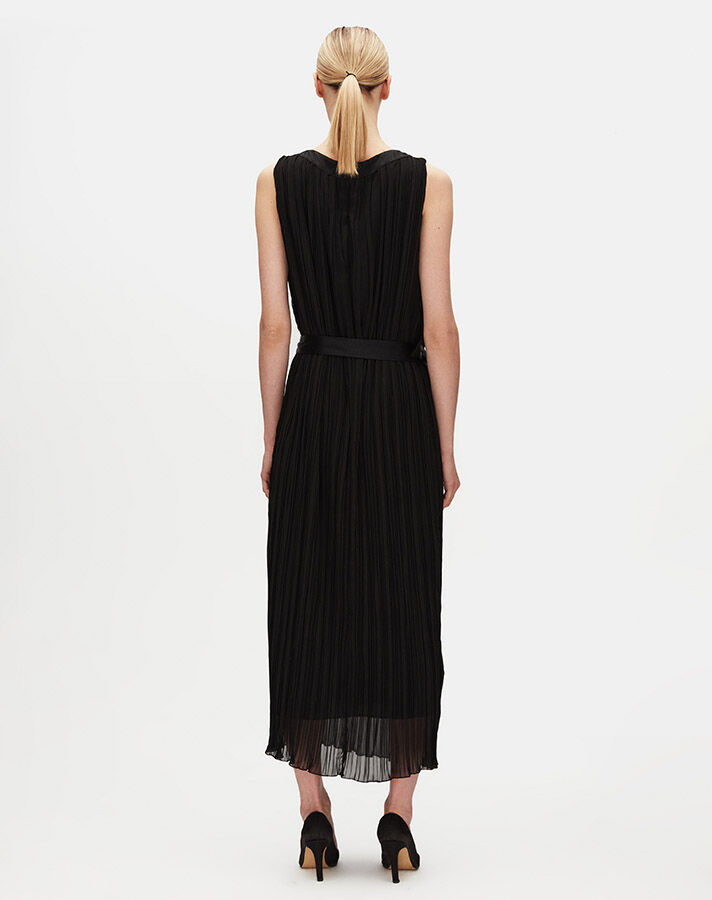 Belt Detailed Tulle Sleeveless Dress - 3