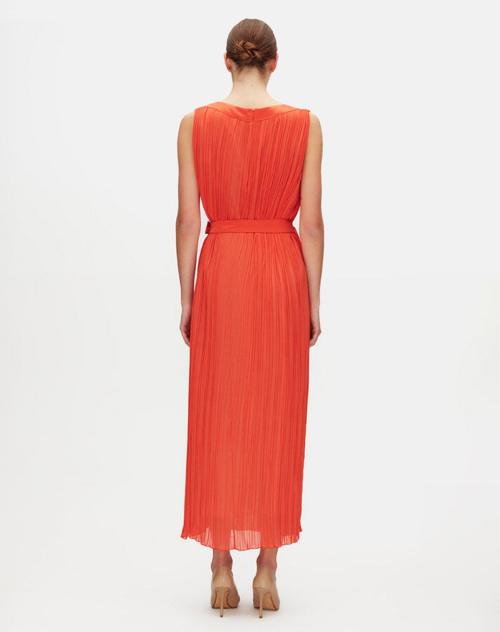Belt Detailed Tulle Sleeveless Dress - 9