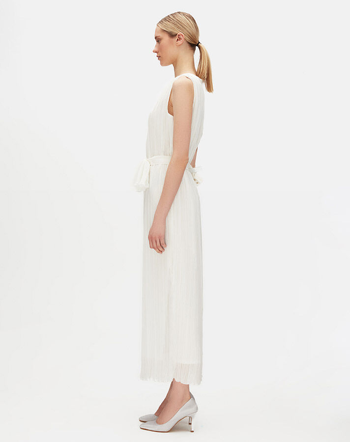 Belt Detailed Tulle Sleeveless Dress - 10