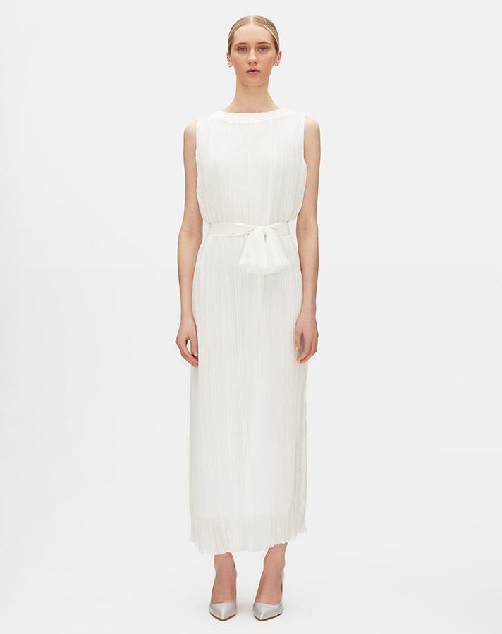 Belt Detailed Tulle Sleeveless Dress - 11