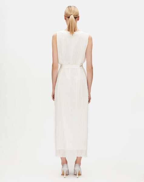 Belt Detailed Tulle Sleeveless Dress - 12