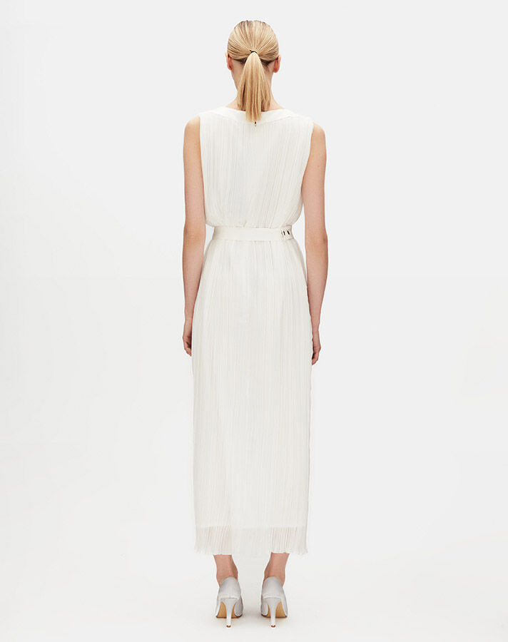 Belt Detailed Tulle Sleeveless Dress - 12