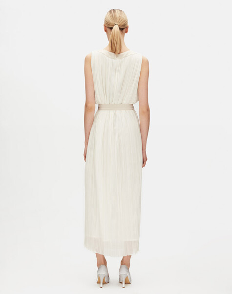 Belt Detailed Tulle Sleeveless Dress - 14