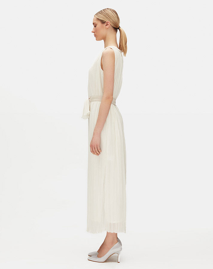 Belt Detailed Tulle Sleeveless Dress - 15