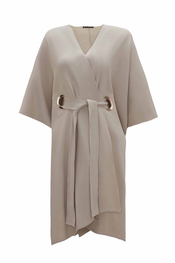 Belted Knit Stone Cardigan - 1