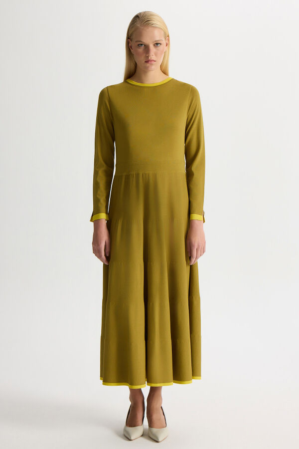 Biyesi Renkli Triko Elbise Amber - 1