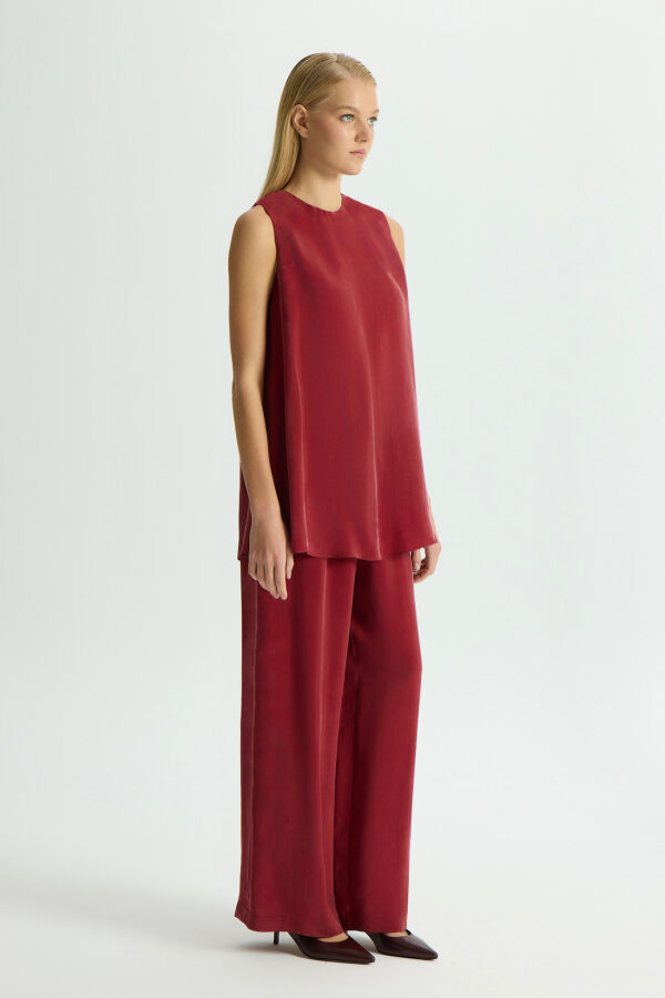Bol Paça Basic Cupro Pantolon Cherry - 3