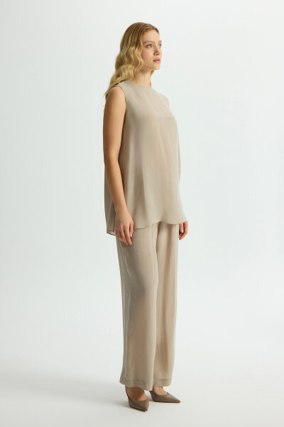 Bol Paça Basic Cupro Pantolon Stone - MISS DALIDA (1)