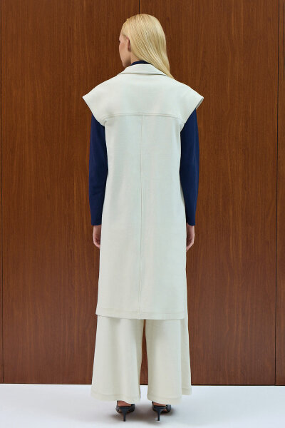 Bol Paça Basic Denim Pantolon Ekru - 4