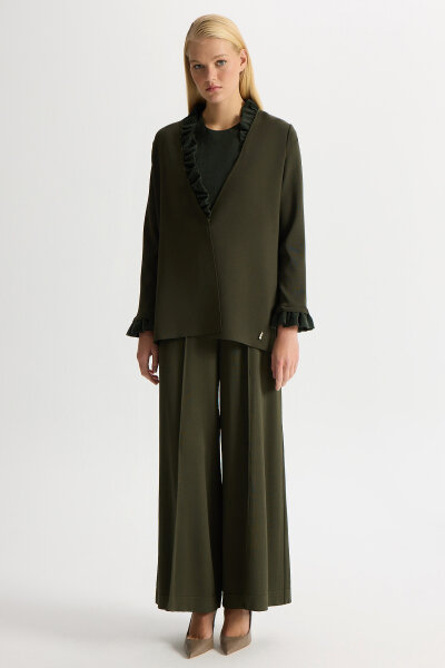 Bol Paça Basic Triko Pantolon Haki - 2