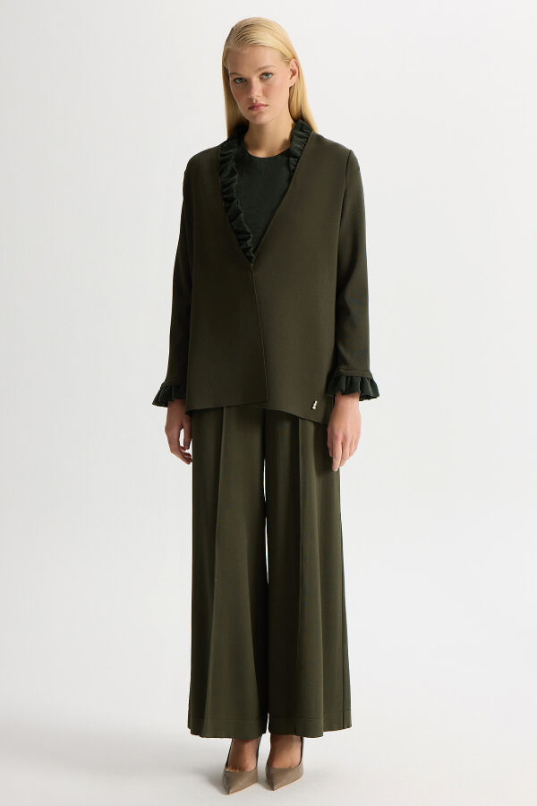 Bol Paça Basic Triko Pantolon Haki - 2