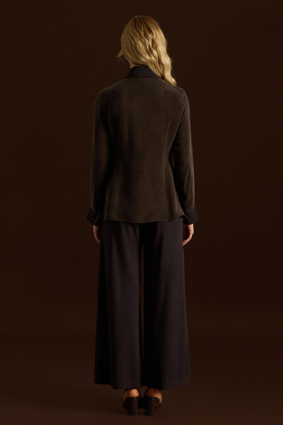 Bol Paça Basic Triko Pantolon Kahverengi - 5