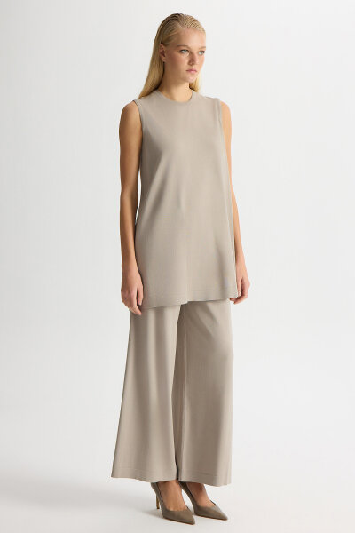 Bol Paça Basic Triko Pantolon Stone - MISS DALIDA (1)