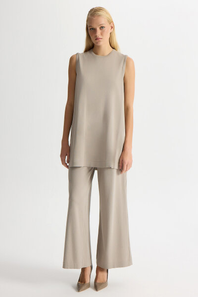 Wide Leg Basic Knitwear Trousers - MISS DALIDA