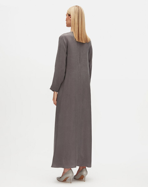 Brooch Detailed A Cut Cupro Dress - 4