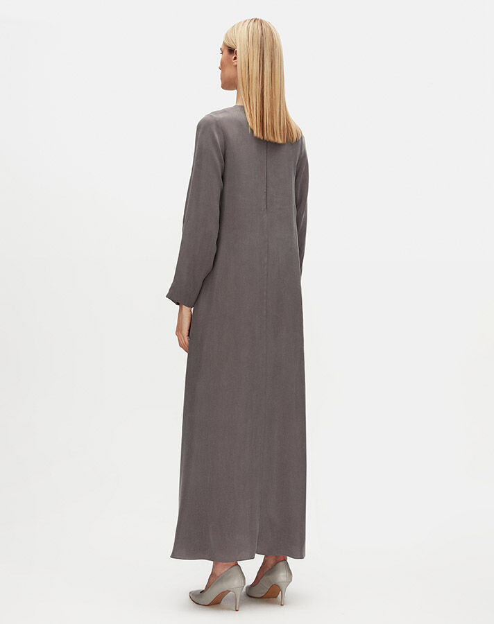 Brooch Detailed A Cut Cupro Dress - 4