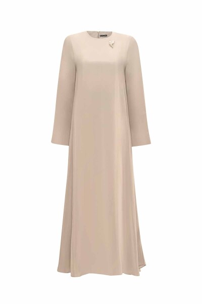 Brooch Detailed A Cut Cupro Dress - 10